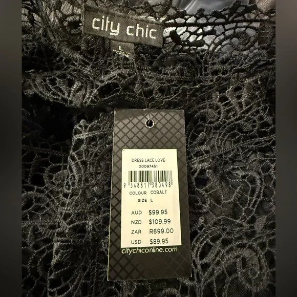 City Chic Lace Love Dress Cobalt Blue NWT - Picture 4 of 4